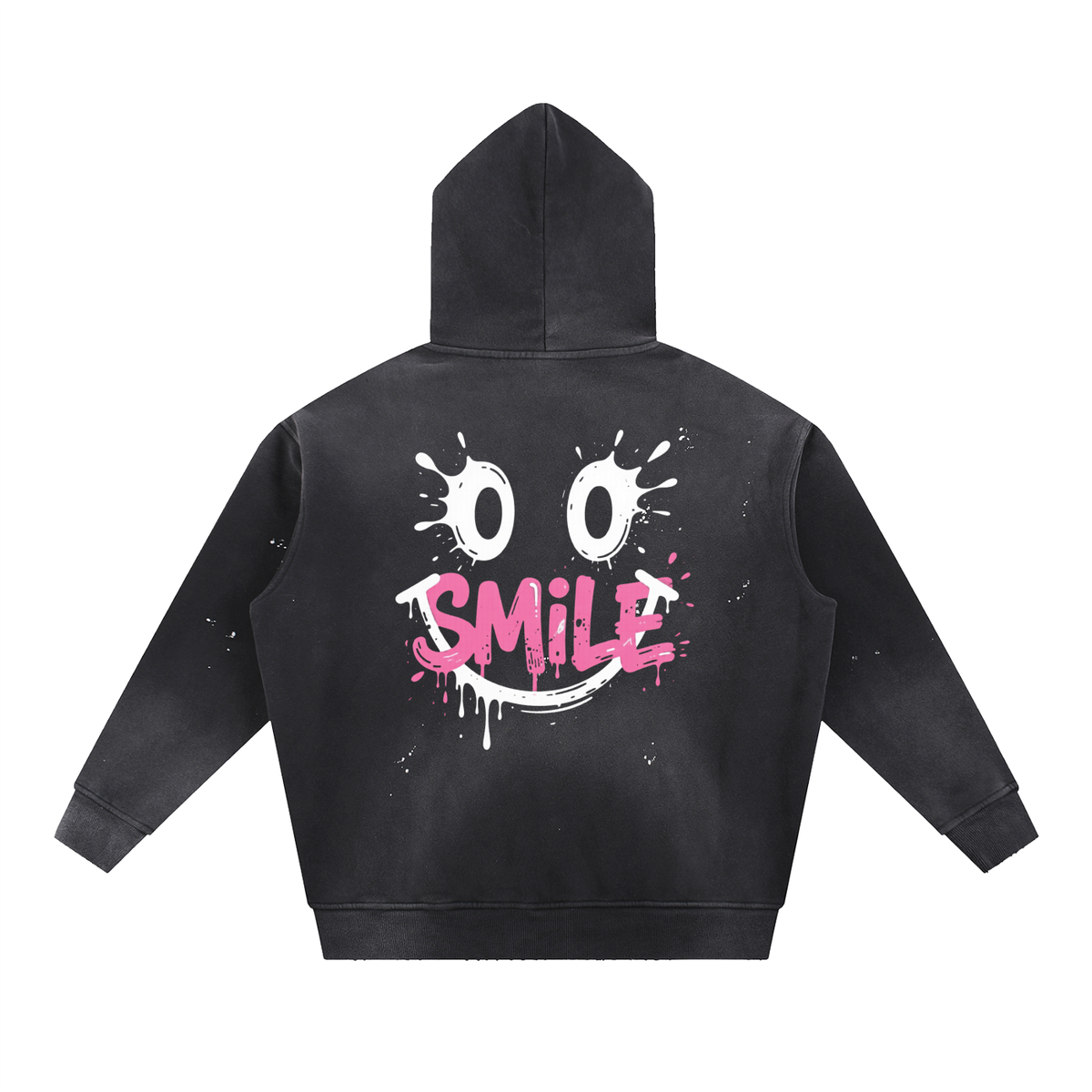 Vintage Washed Frayed Fleece Hoodie
