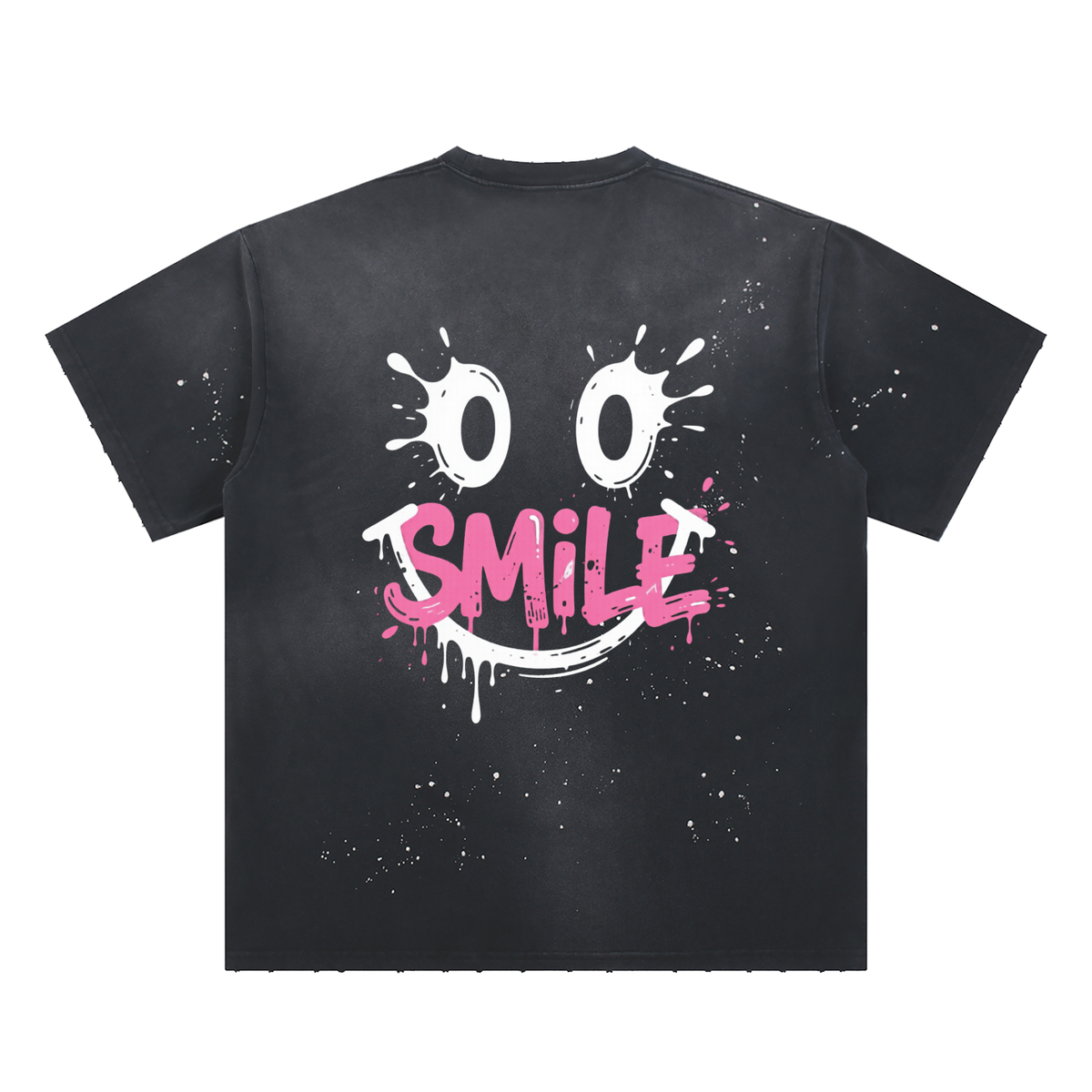 Hand-Frayed Sunfade Paint Splatter T-Shirt